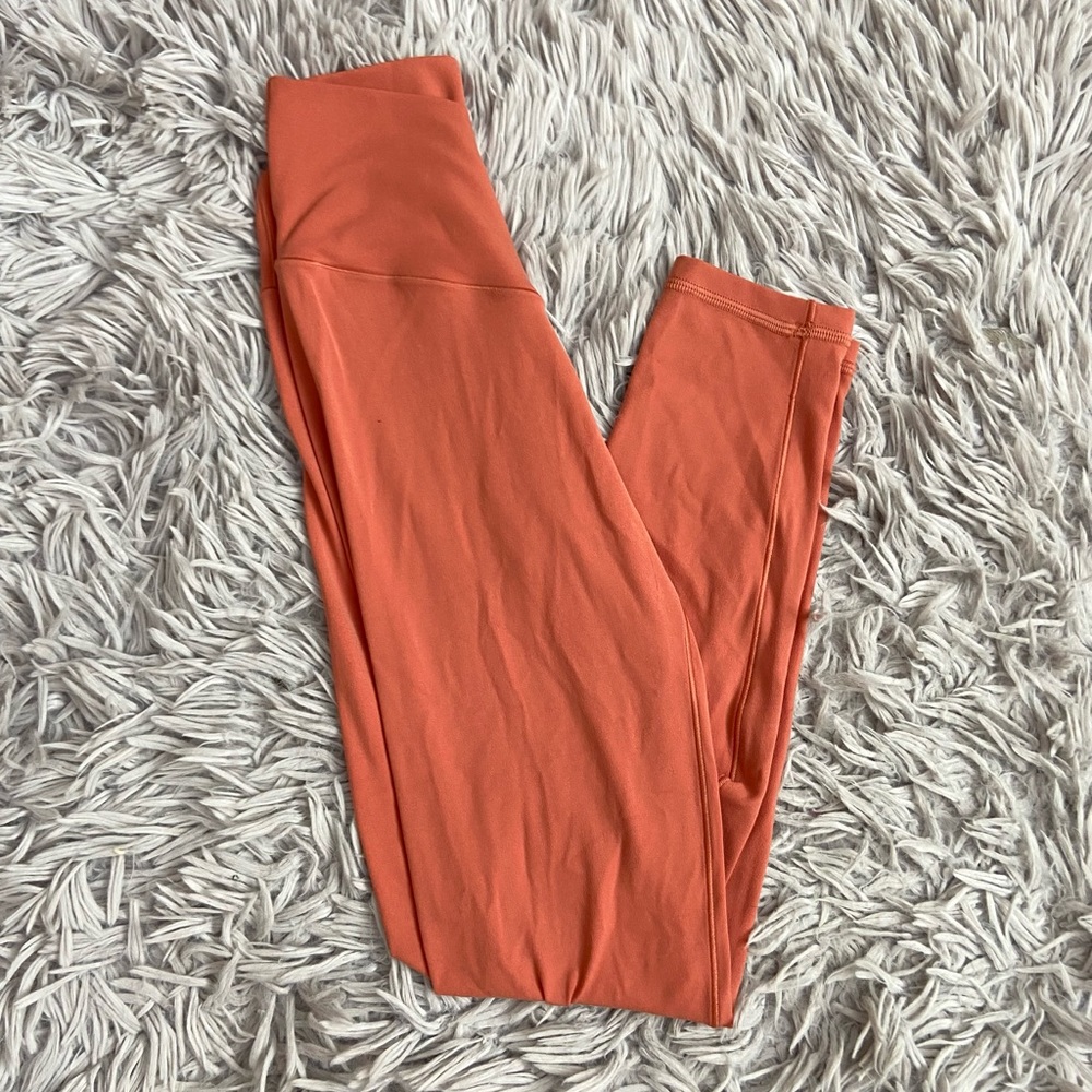 aerie offline pink/coral crossover leggings